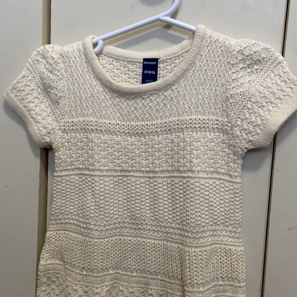 Old Navy Cream Loose Knot Short Sleeved Sweater Dress - Picture 2 of 7